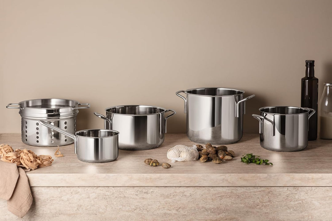 Eva Trio | Stainless Steel Topf 6,5 l 24 cm | Perfekt für eine grosse Portion Suppe, Schmorgerichte,