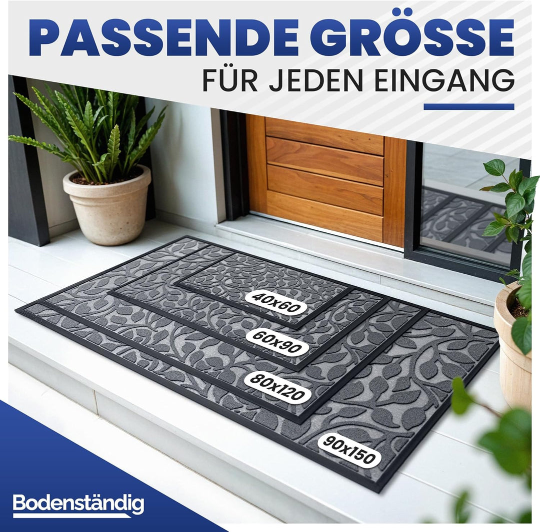 Bodenständig® Fussmatte aussen und innen [robust] - Saubere Schuhe Dank geriffelter Oberseite - Perf