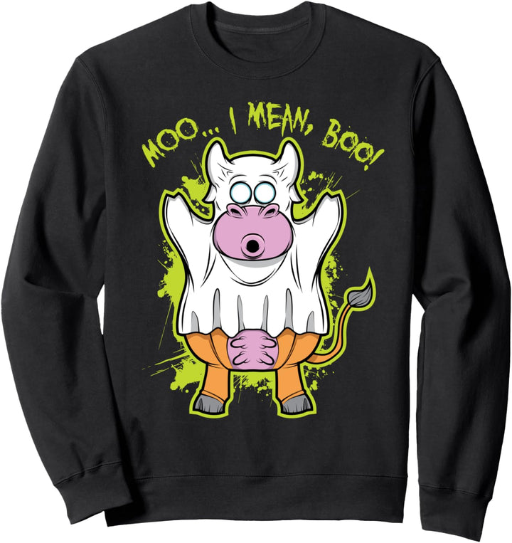 Halloween lustige Kuh Geist Trick oder Leckerbissen Kostüm Sweatshirt