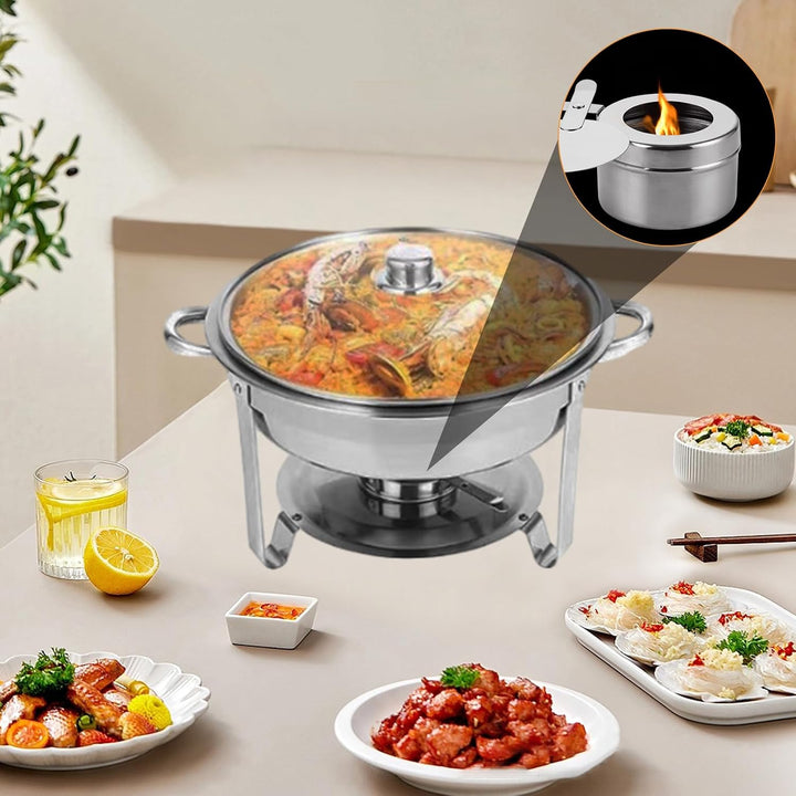 4 Stück Brennpastenbehälter mit Deckel, Brennpaste für Warmhaltebehälter, Fondue Brenneraus Edelstah