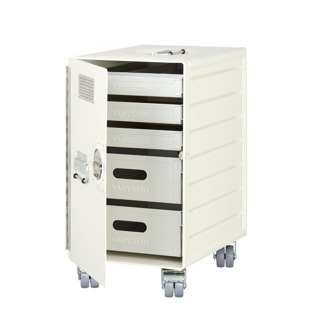 VanDeBord Rollcontainer mit Schubladen, mobiler Aktenschrank, Metallschrank, Schubladenschrank Küche