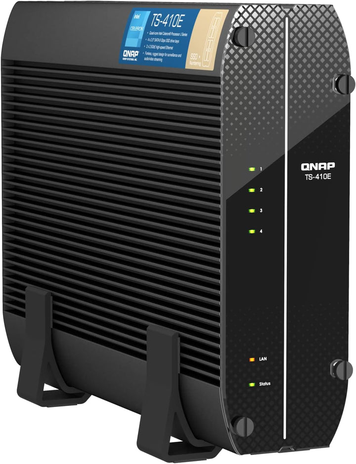 Qnap TS-410E NAS Tower Eingebauter Ethernet-Anschluss Schwarz J6412, TS-410E-8G