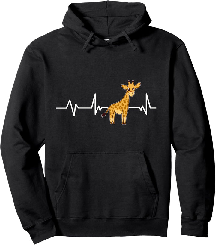 Giraffe Herzschlag Geschenk Giraffen Pullover Hoodie