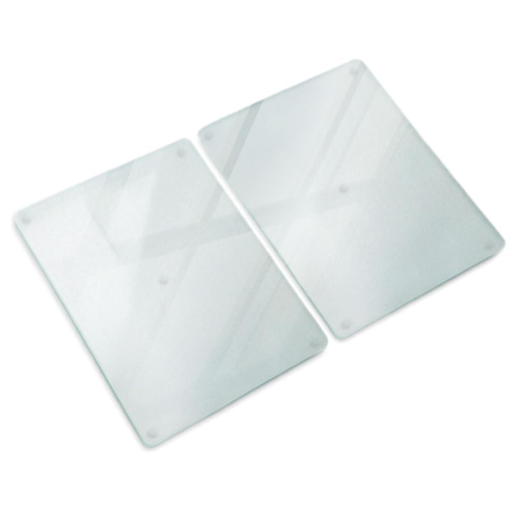 Glasschneideplatte im 2er Pack 40x52 cm Küchenplatte Hartglas Widerstandsfähig und Langlebig mit Rut