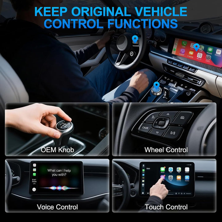 Wireless CarPlay Adapter 2-in-1, 2025 Aufgerüstet Wired zu Wireless für CarPlay/Android Auto, Mini-D