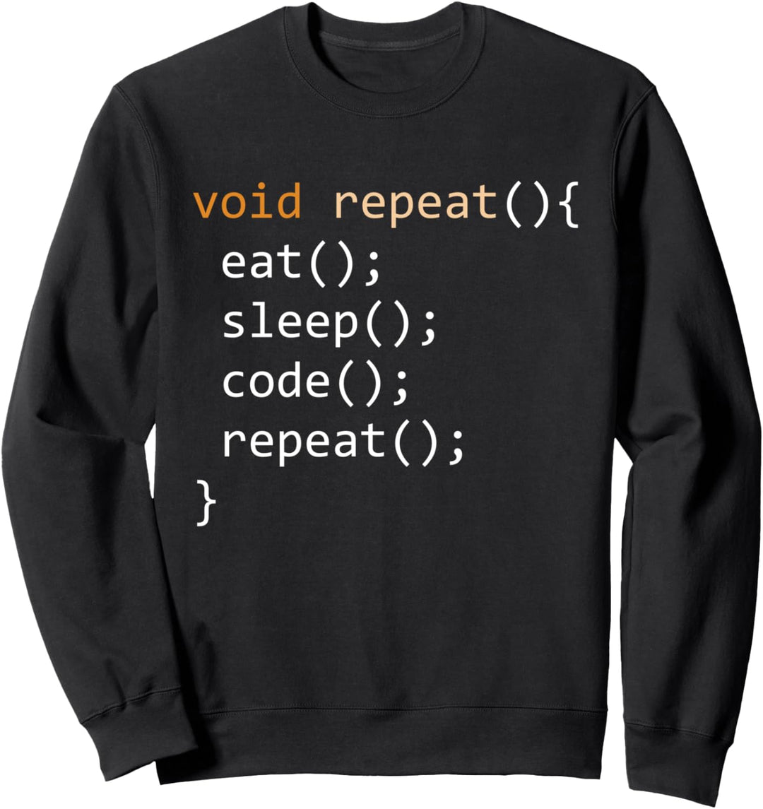 Lustiges Coding-Shirt - Java Rekursion Eat Sleep Code Repeat Sweatshirt