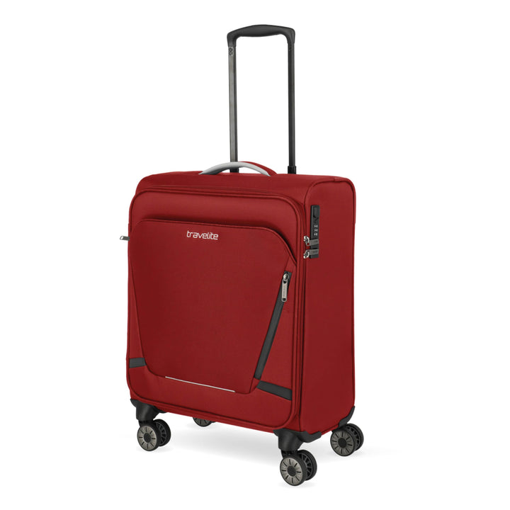 travelite Handgepäck Koffer mit 4 Rollen für Lufthansa, Austrian + Swiss, integriertes Zahlenschloss