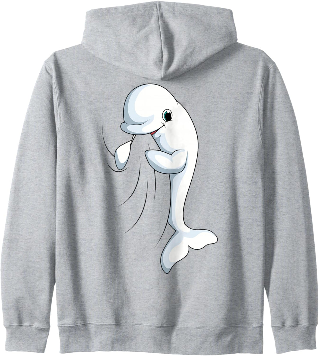 Beluga Wal Weisswal Kinder Jungen Mädchen Kapuzenjacke