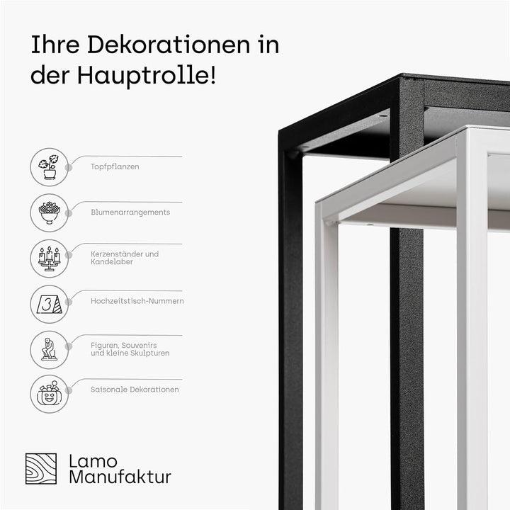 LAMO Manufaktur Blumenständer Metall Schwarz 68 cm | Pflanzensäule für Innenräume - Wohnzimmer, Schl