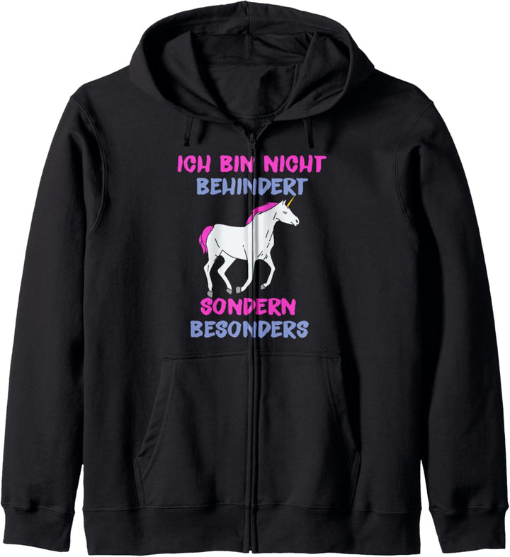 Nicht behindert, sondern besonders Behinderung Rollstuhl Kapuzenjacke