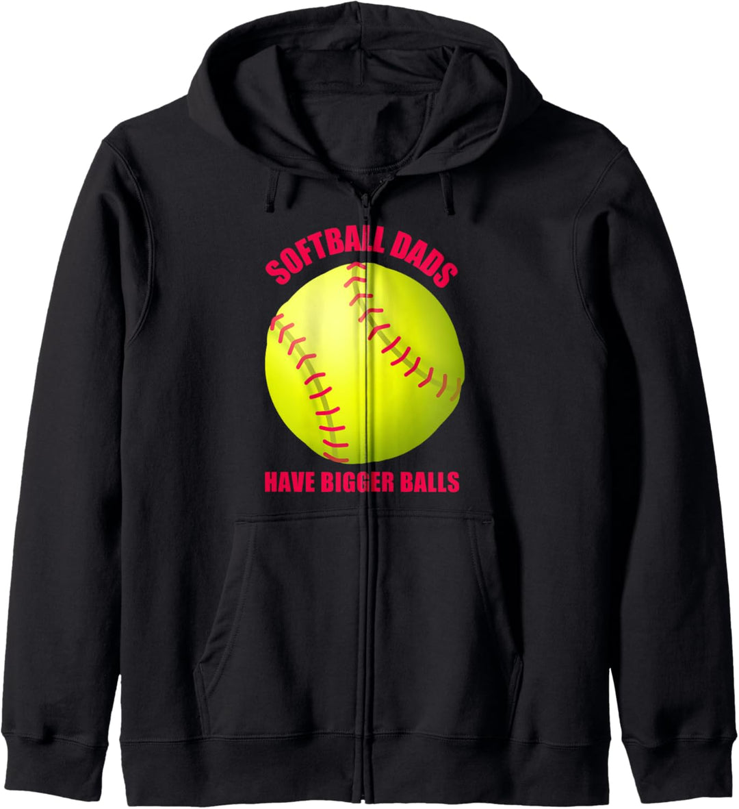Softball-Väter lustig haben grössere Bälle zum Vatertag Kapuzenjacke
