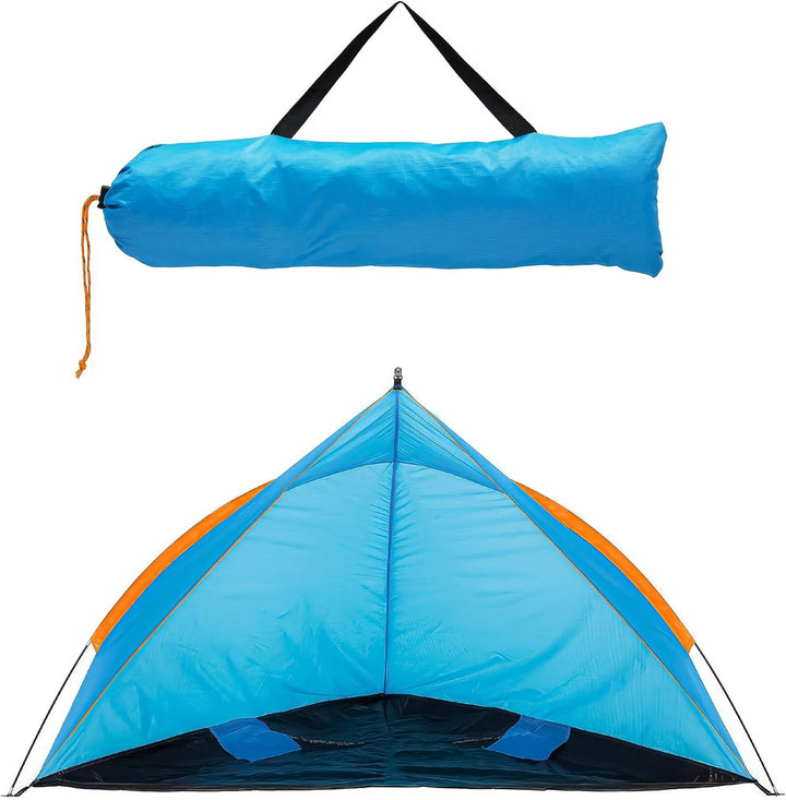 Blumixx Pop Up Strandmuschel für 2–3 Personen – Windschutz &amp; Sonnenschutz Strand Zelt, kompakt faltb