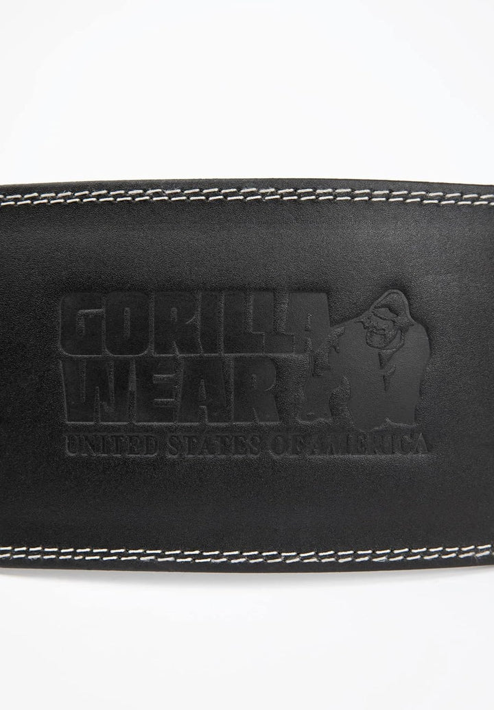 Gorilla Wear - 6 Inch Padded Leather Lifting Belt - Schwarz/Schwarz - Bodybuilding Krafttraining Gym