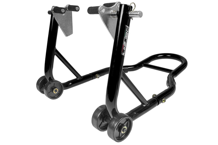 Motorradständer/vorne Montageständer Parzini Strada/Vorderrad, schwarz, universal mit gummierten Auf