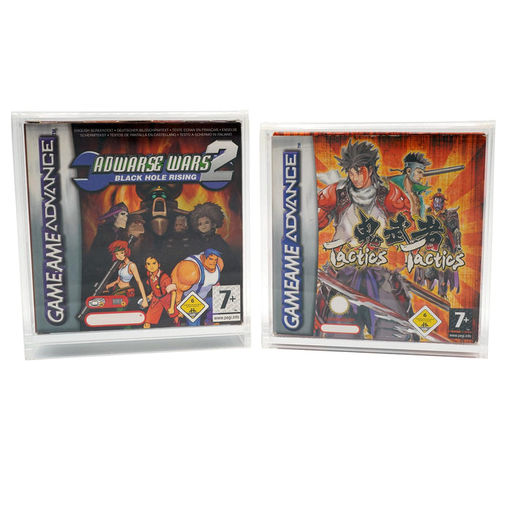 RetroRetter Acryl Case - mit Standfuss - für GameBoy Classic Color Advance Spiele OVP - DMG GBC GBA