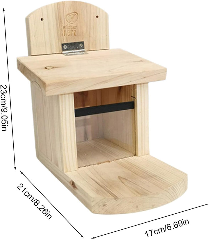 Eichhörnchen-Futterstation – nagensicheres Dach-Futterhaus aus Holz, nagensicheres Dach, Eichhörnche