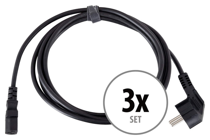 Pronomic EUIEC-3 Kaltgeräte Netzkabel 3x Set - C13-3m lange Kabel für Bühne, Studio, Audio, Computer
