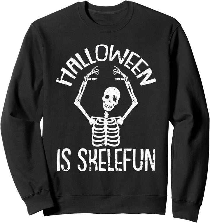 Halloween Is Skelefun Skelett Kostüm Funny Bones Skull Sweatshirt