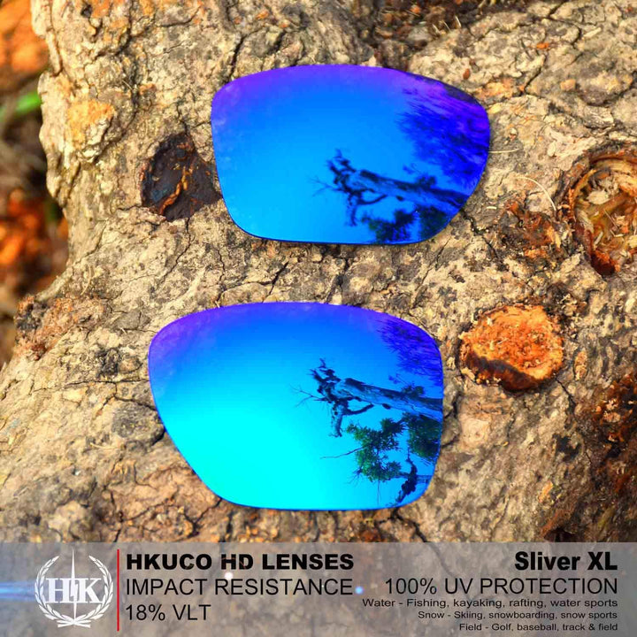 HKUCO Reinforce Ersatz-Brillengläser für Oakley Sliver XL Rot/Blau/Grün Sonnenbrille