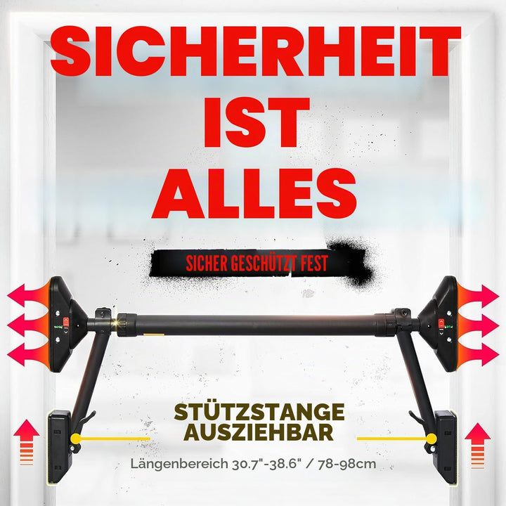 Klimmzugstange/Klimmzugstange Oberkörper-Workout-Stange, super belastbar: Doppelte Sicherheitsverrie