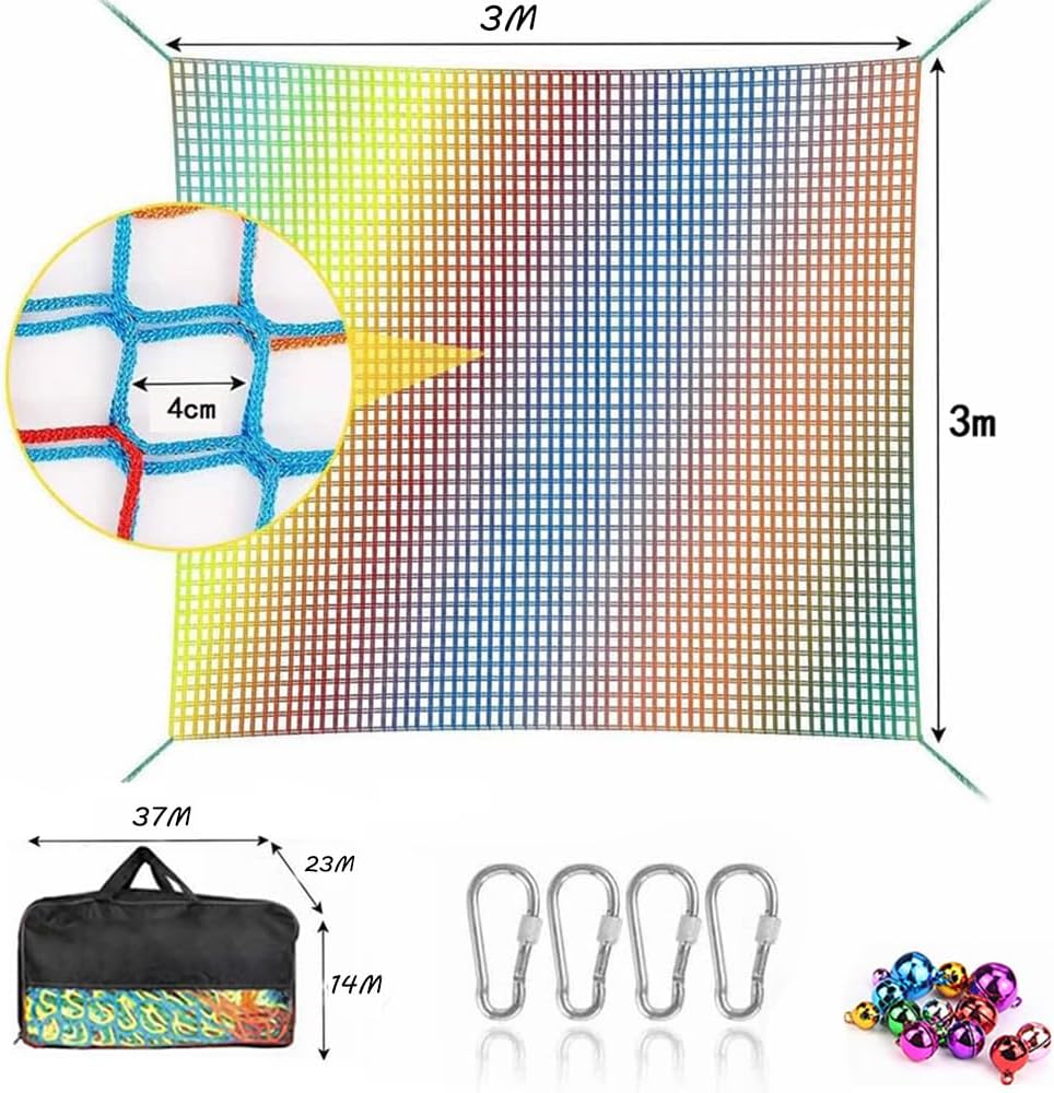 kletternetz,kletternetz Kinder,kletternetz Outdoor,Kletter-Gepäcknetz doppellagig,4 mm Dickes Seil,