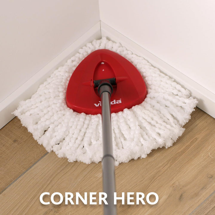 Vileda Easy Wring, Clean Spin Mop und Eimer Set mit Fusspedal, Teleskopstiel 85-123 cm, Bodenwischer