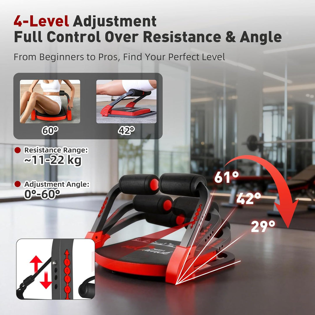Core Bauchtrainer für Zuhause, Klappbarer Bauchroller Bauchmuskeltrainer Fitnessgeräte für Zuhause,
