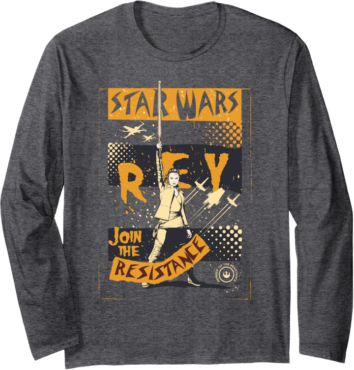 Star Wars Last Jedi Rey Orange Propaganda Langarmshirt