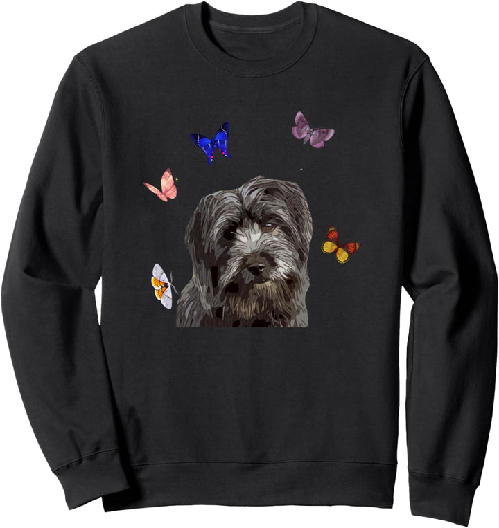 Pyrenäen-Schäferhund mit Schmetterlingen Sweatshirt