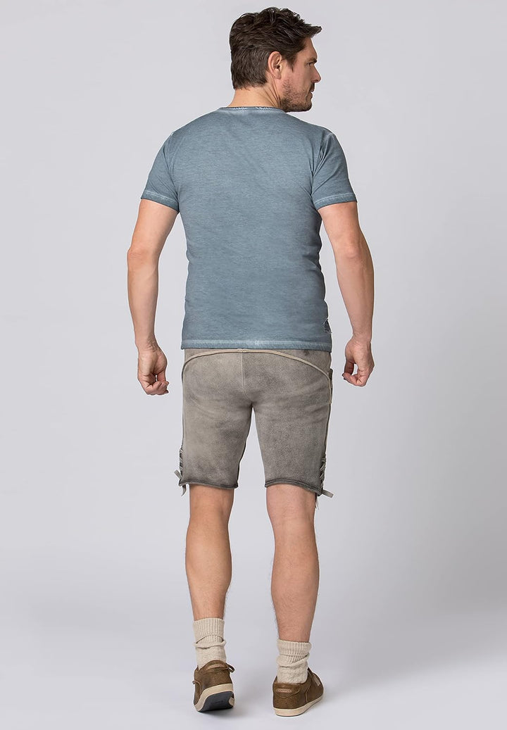 Stockerpoint Herren Prachtbock Trachtenshirt, Rauchblau