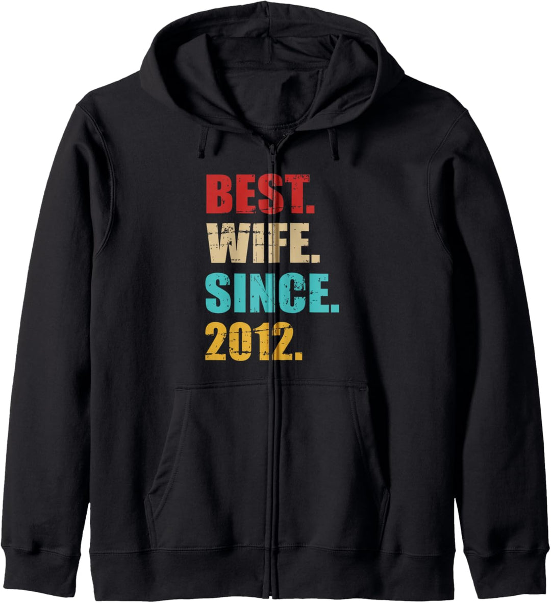 Beste Frau seit 2012 zum 10. Hochzeitstag Vintage Kapuzenjacke