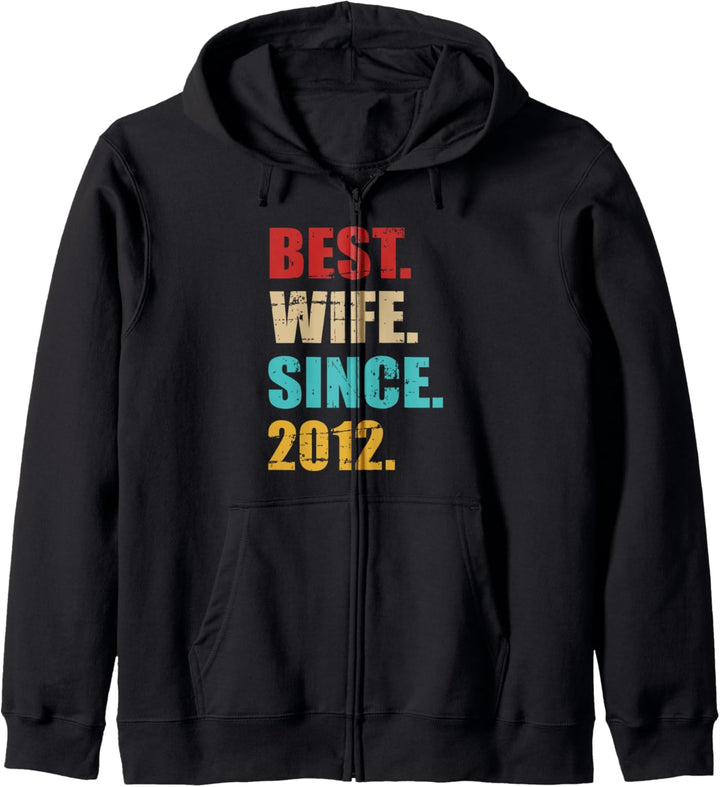 Beste Frau seit 2012 zum 10. Hochzeitstag Vintage Kapuzenjacke