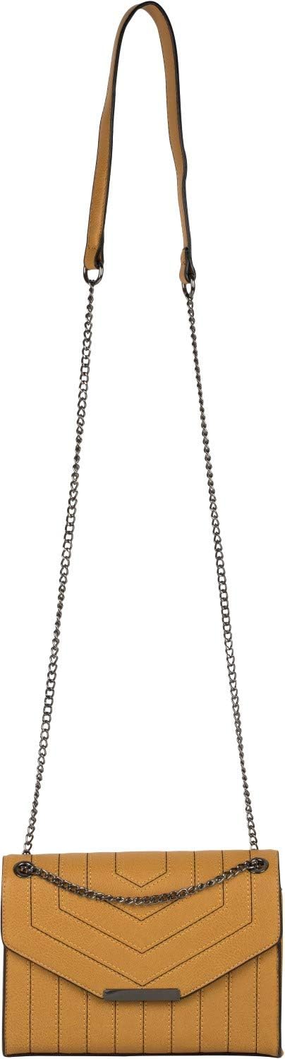 styleBREAKER Damen Umhängetasche mit Ziernähten und Kette, Schultertasche, Handtasche, Tasche 020123