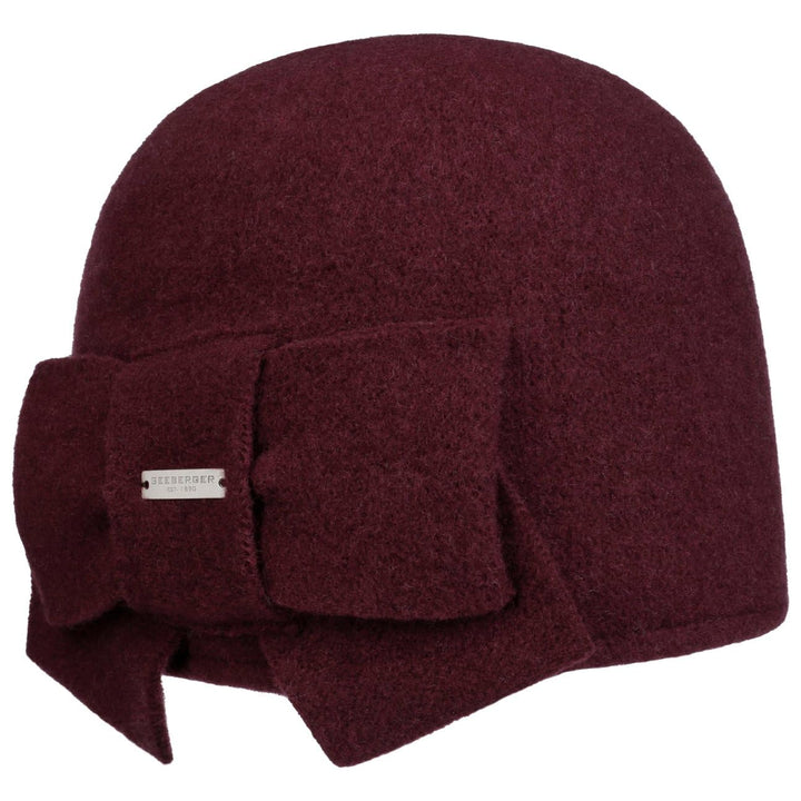Seeberger Litika Wintermütze Walkmütze mit Schleife Damen - Damenmütze Walkhut Winter Herbst-Winter