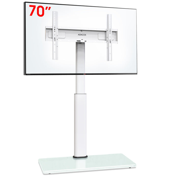 AOKCOS TV Ständer Bodenständer Höhe 1350mm für 32-55 65 70 Zoll Fernseher, Neigbar & Schwenkbar & Hö