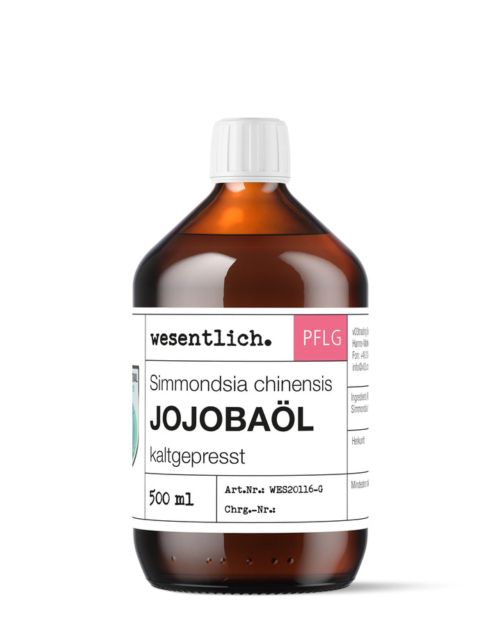 wesentlich. Jojobaöl kaltgepresst 500ml | nativ - 100% reines Jojobaöl | vegan | Haut - Haare - Bart