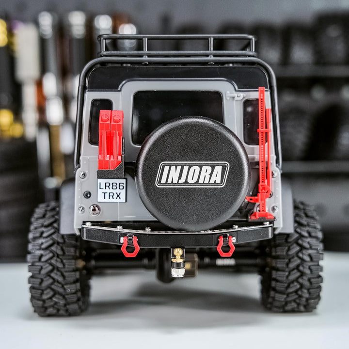 INJORA Vorne Hinten Bumper CNC Aluminium Stossstange 1/18 für TRX4M Defender Upgrade RC Crawler, Vor