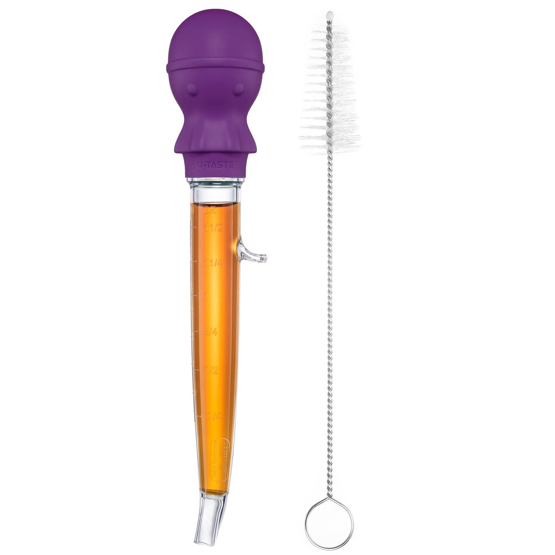 U-Taste 109℃ Hitzebeständige Grosse Abgewinkelte Bratenspritze Tritan Putenfleisch-Fettpipette mit S