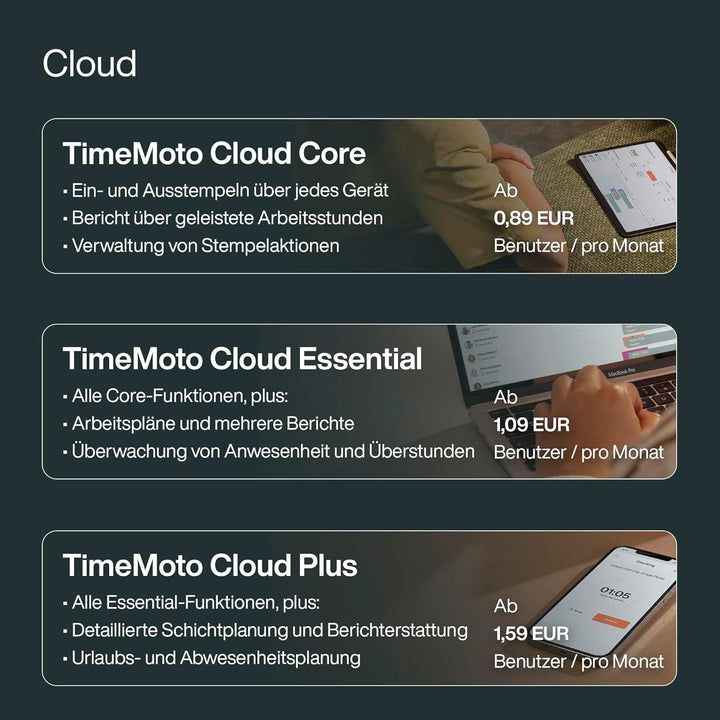 TimeMoto TM-818 SC Zeiterfassungsterminal, Kopplung mit kontaktlosen Smart Access Cards, RFID Badge/