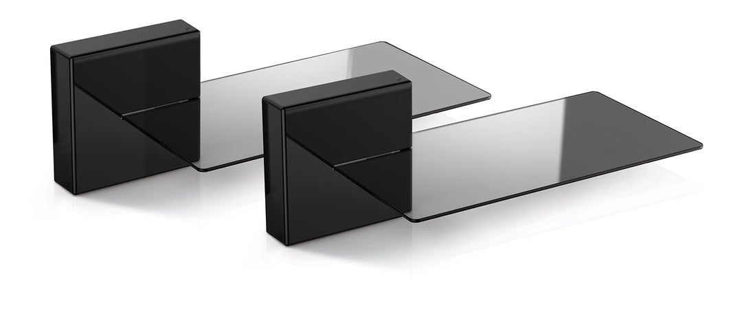 Meliconi Ghost Cube Soundbar Schwarz, Kabelabdeckung mit Glasablage für Soundbar Schwarz Einzeln, Sc