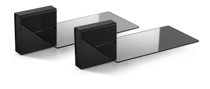 Meliconi Ghost Cube Soundbar Schwarz, Kabelabdeckung mit Glasablage für Soundbar Schwarz Einzeln, Sc