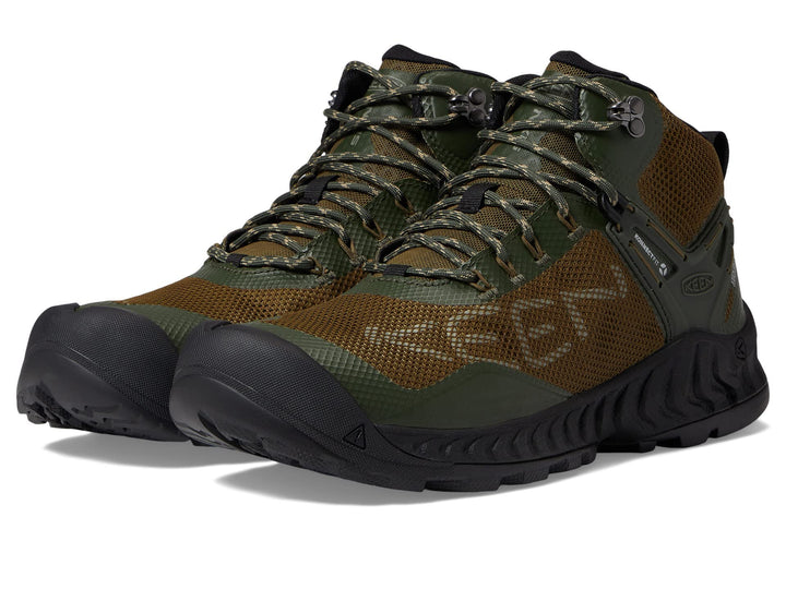 KEEN Herren-NXIS Evo Mittelhohe wasserdichte schnelle Verpackung Wanderschuhe, Brindle/Citronelle 44