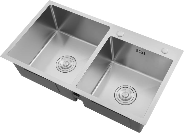 Küchenspüle Haushaltsspüle Spülbecken Einbauspüle Doppelwaschbecken Edelstahl Doppelbecken mit Abtro