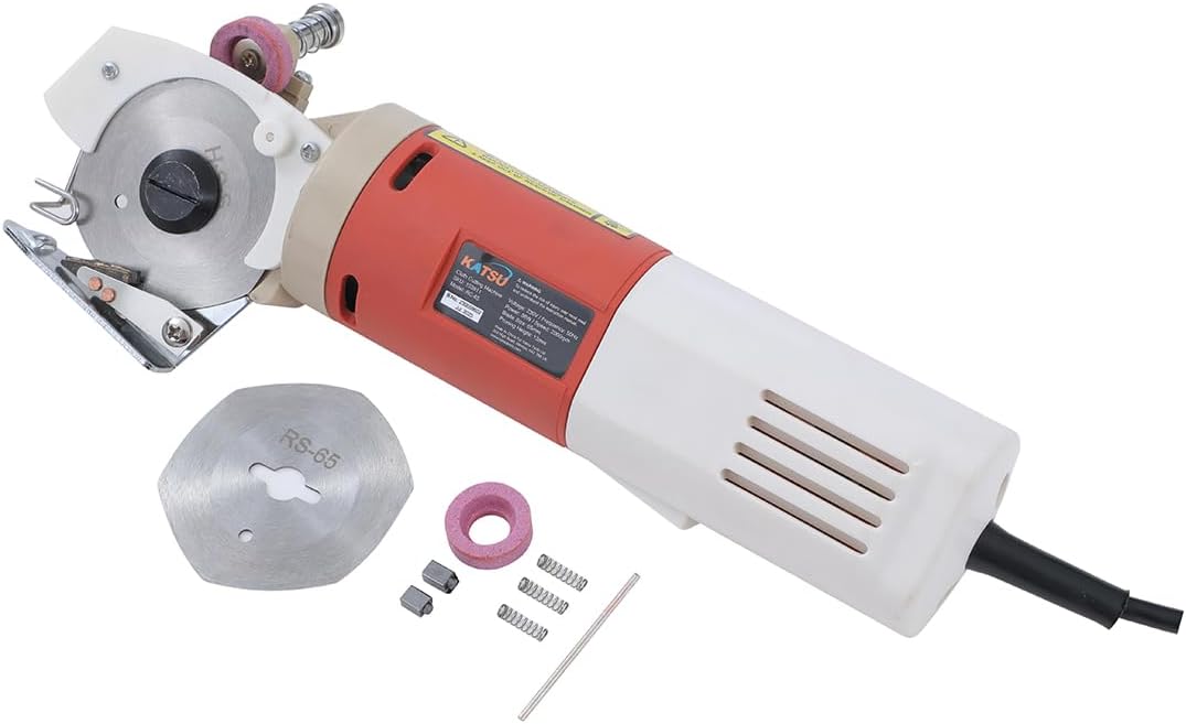 KATSU Elektrischer Stoffschneider, Klingengrösse 65mm und 22mm Maximale Schnittdicke, Ideal für Stof