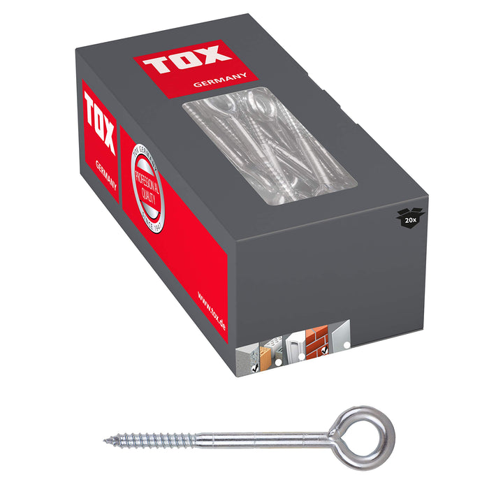 TOX Gerüstschraube Safe Fix Eye 12 x 90 mm, 20 Stück, 05810102 Gerüstschraube 12x90 mm, Gerüstschrau