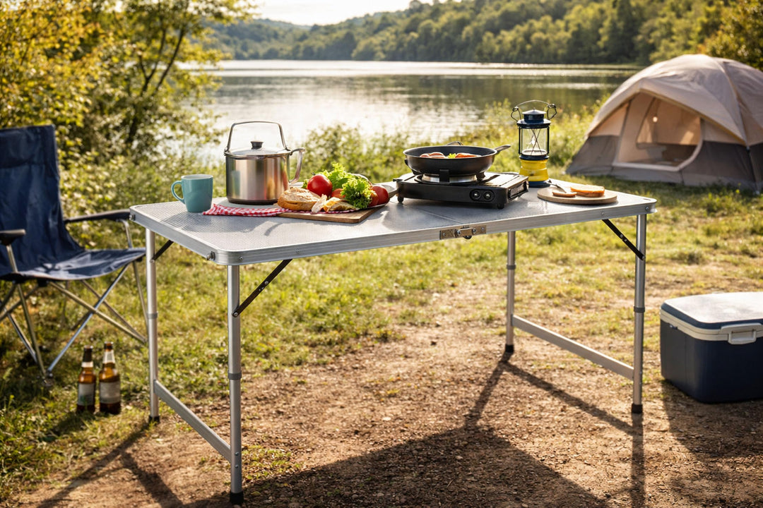 Mojawo XXL Aluminium Campingtisch Klapptisch Gartentisch Camping mit Tragegriff Reisetisch höhenvers