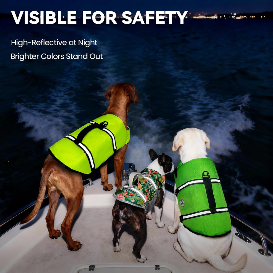 VIVAGLORY Ripstop Hunde Rettungsweste für Kleine Mittel Grosse Hunde Bootfahren, Hund Schwimmweste m