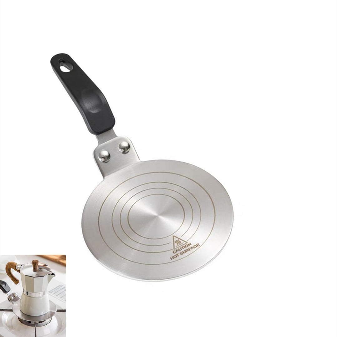 Induktion Adapterplatte für Moka, Edelstahl Gasherd-Diffusorplatte 13cm, Induktionskochteller Adapte