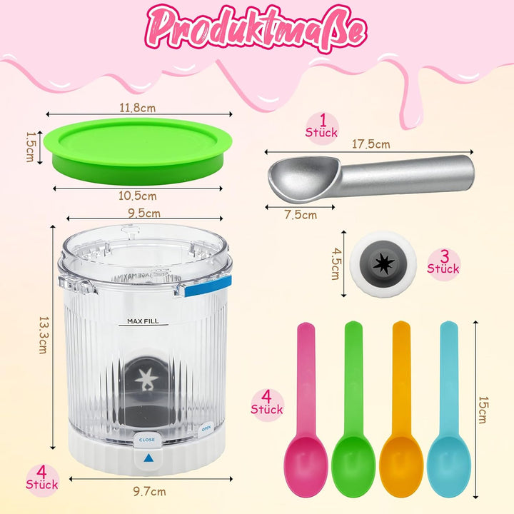 4 Stück für Ninja Swirl Creami Behälter, 480 ml Eisbehälter für NC701 &amp; NC700 Serie Eismaschinen, Ei