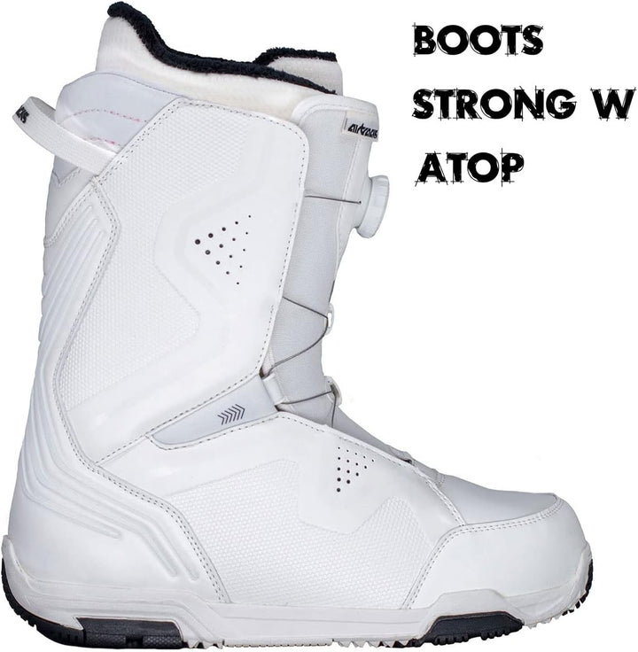 Airtracks Damen Snowboard-Set Morioirs Flat Zero Rocker + Bindung Master W Fastec + Boots + Sb Bag 1